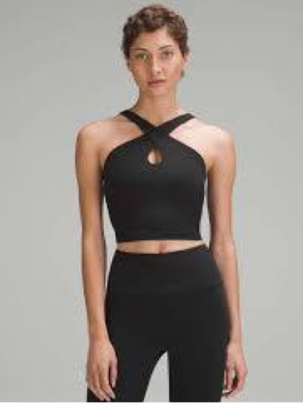 Lululemon Align Keyhole Halter Tank Bra Sz 6 Black
